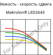 Вязкость - скорость сдвига , Makrolon® LED2643, PC, Covestro