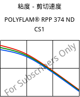 粘度－剪切速度 , POLYFLAM® RPP 374 ND CS1, PP-T20 FR(17), LyondellBasell