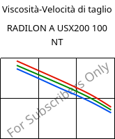 Viscosità-Velocità di taglio , RADILON A USX200 100 NT, PA66, RadiciGroup