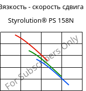 Вязкость - скорость сдвига , Styrolution® PS 158N, PS, INEOS Styrolution