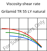 Viscosity-shear rate , Grilamid TR 55 LY natural, PA12/MACMI, EMS-GRIVORY