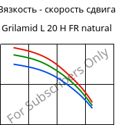 Вязкость - скорость сдвига , Grilamid L 20 H FR natural, PA12, EMS-GRIVORY