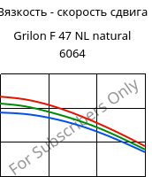 Вязкость - скорость сдвига , Grilon F 47 NL natural 6064, PA6, EMS-GRIVORY