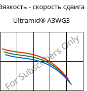 Вязкость - скорость сдвига , Ultramid® A3WG3, PA66-GF15, BASF