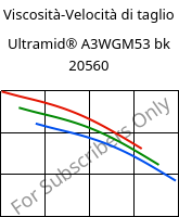 Viscosità-Velocità di taglio , Ultramid® A3WGM53 bk 20560, PA66-(GF+MD)40, BASF