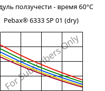 Модуль ползучести - время 60°C, Pebax® 6333 SP 01 (сухой), TPA, ARKEMA