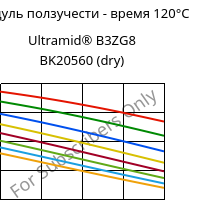 Модуль ползучести - время 120°C, Ultramid® B3ZG8 BK20560 (сухой), PA6-I-GF40, BASF