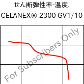  せん断弾性率-温度. , CELANEX® 2300 GV1/10, PBT-GF10, Celanese