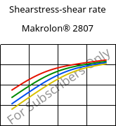 Shearstress-shear rate , Makrolon® 2807, PC, Covestro