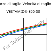 Sforzo di taglio-Velocità di taglio , VESTAMID® E55-S3, TPA, Evonik