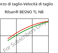 Sforzo di taglio-Velocità di taglio , Rilsan® BESNO TL NB, PA11, ARKEMA