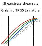 Shearstress-shear rate , Grilamid TR 55 LY natural, PA12/MACMI, EMS-GRIVORY