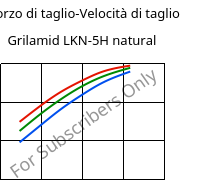 Sforzo di taglio-Velocità di taglio , Grilamid LKN-5H natural, PA12-GB30, EMS-GRIVORY