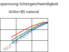 Schubspannung-Schergeschwindigkeit , Grilon BS natural, PA6, EMS-GRIVORY