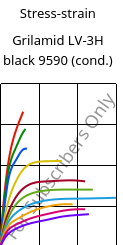 Stress-strain , Grilamid LV-3H black 9590 (cond.), PA12-GF30, EMS-GRIVORY