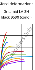 Sforzi-deformazione , Grilamid LV-3H black 9590 (cond.), PA12-GF30, EMS-GRIVORY