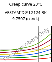 Creep curve 23°C, VESTAMID® L2124 BK 9.7507 (cond.), PA12, Evonik