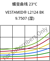蠕变曲线 23°C, VESTAMID® L2124 BK 9.7507 (状况), PA12, Evonik