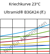 Kriechkurve 23°C, Ultramid® B3GK24 (feucht), PA6-(GF+GB)30, BASF