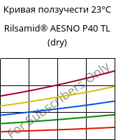 Кривая ползучести 23°C, Rilsamid® AESNO P40 TL (сухой), PA12, ARKEMA