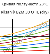 Кривая ползучести 23°C, Rilsan® BZM 30 O TL (сухой), PA11-GF30, ARKEMA