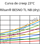 Curva de creep 23°C, Rilsan® BESNO TL NB (Seco), PA11, ARKEMA