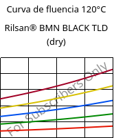 Curva de fluencia 120°C, Rilsan® BMN BLACK TLD (dry), PA11, ARKEMA