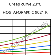 Creep curve 23°C, HOSTAFORM® C 9021 K, POM, Celanese