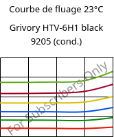 Courbe de fluage 23°C, Grivory HTV-6H1 black 9205 (cond.), PA6T/6I-GF60, EMS-GRIVORY