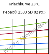 Kriechkurve 23°C, Pebax® 2533 SD 02 (trocken), TPA, ARKEMA