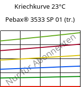 Kriechkurve 23°C, Pebax® 3533 SP 01 (trocken), TPA, ARKEMA