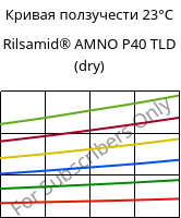 Кривая ползучести 23°C, Rilsamid® AMNO P40 TLD (сухой), PA12, ARKEMA