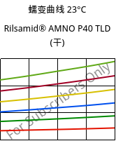 蠕变曲线 23°C, Rilsamid® AMNO P40 TLD (烘干), PA12, ARKEMA