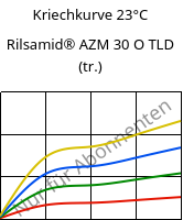 Kriechkurve 23°C, Rilsamid® AZM 30 O TLD (trocken), PA12-GF30, ARKEMA