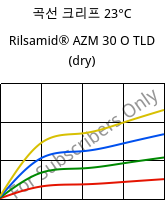 곡선 크리프 23°C, Rilsamid® AZM 30 O TLD (건조), PA12-GF30, ARKEMA