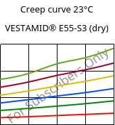 Creep curve 23°C, VESTAMID® E55-S3 (dry), TPA, Evonik