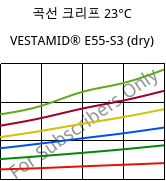 곡선 크리프 23°C, VESTAMID® E55-S3 (건조), TPA, Evonik