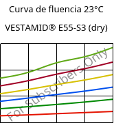 Curva de fluencia 23°C, VESTAMID® E55-S3 (dry), TPA, Evonik