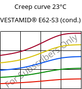 Creep curve 23°C, VESTAMID® E62-S3 (cond.), TPA, Evonik