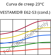 Curva de creep 23°C, VESTAMID® E62-S3 (Cond), TPA, Evonik