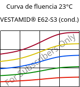 Curva de fluencia 23°C, VESTAMID® E62-S3 (cond.), TPA, Evonik