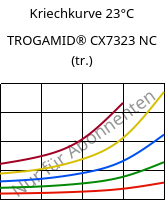 Kriechkurve 23°C, TROGAMID® CX7323 NC (trocken), PAPACM12, Evonik