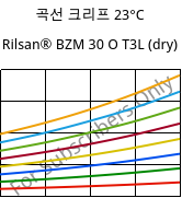 곡선 크리프 23°C, Rilsan® BZM 30 O T3L (건조), PA11-GF30, ARKEMA