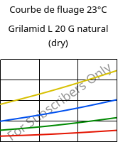 Courbe de fluage 23°C, Grilamid L 20 G natural (sec), PA12, EMS-GRIVORY