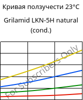 Кривая ползучести 23°C, Grilamid LKN-5H natural (усл.), PA12-GB30, EMS-GRIVORY