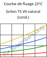 Courbe de fluage 23°C, Grilon TS V0 natural (cond.), PA666, EMS-GRIVORY