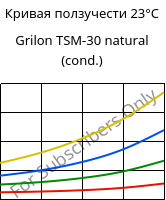 Кривая ползучести 23°C, Grilon TSM-30 natural (усл.), PA666-MD30, EMS-GRIVORY