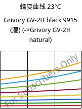 蠕变曲线 23°C, Grivory GV-2H black 9915 (状况), PA*-GF20, EMS-GRIVORY