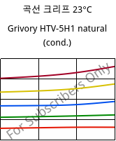 곡선 크리프 23°C, Grivory HTV-5H1 natural (응축), PA6T/6I-GF50, EMS-GRIVORY