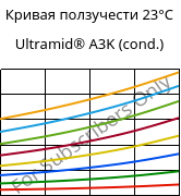 Кривая ползучести 23°C, Ultramid® A3K (усл.), PA66, BASF
